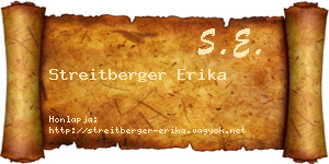 Streitberger Erika névjegykártya